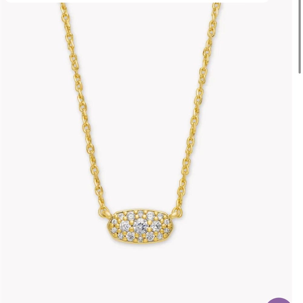 Kendra Scott Grayson Gold Pendant Necklace in White Crystal